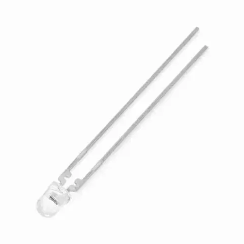 Fototransistor i 3 mm hus med synlig transparent linse og to tilkoblingsben
