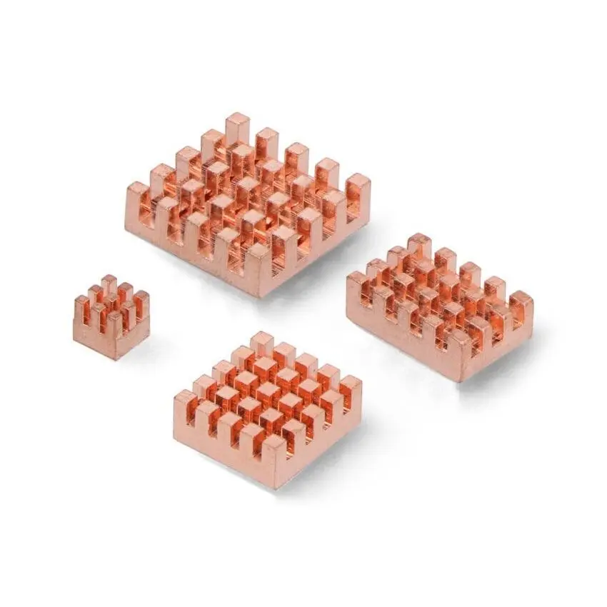 Kobberkjøleribber for Raspberry Pi 5 med varmetape, 4 stk. – visning 1