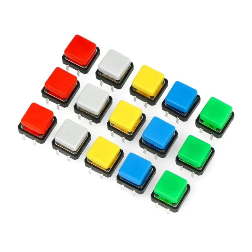 Tact switch fargede hetter sett