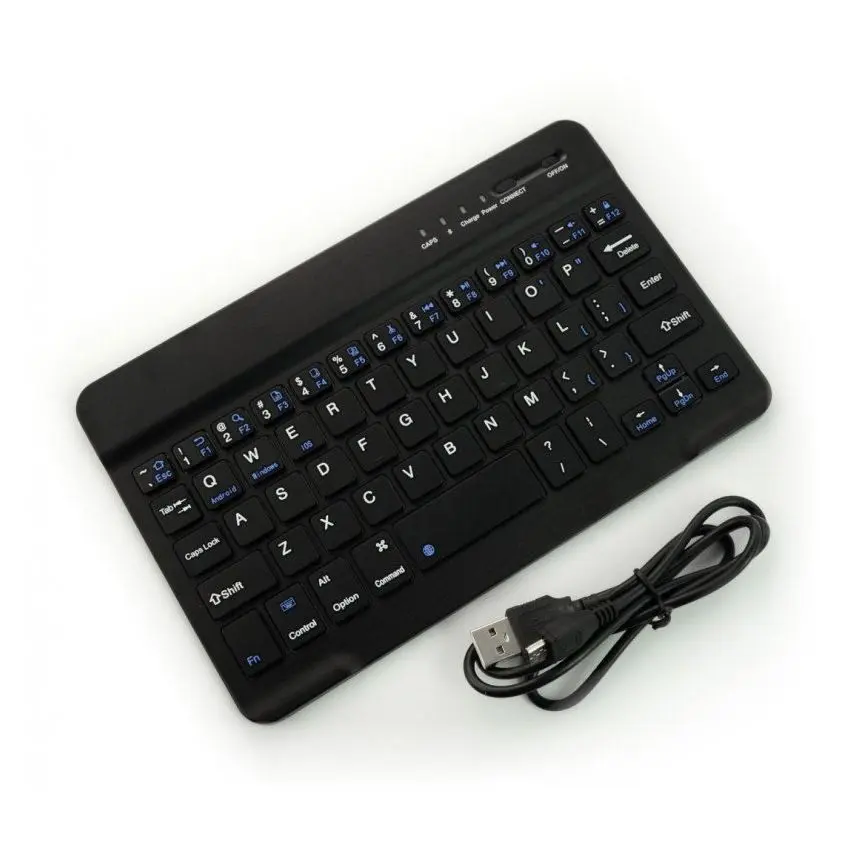 Trådløst 7-tommers tastatur med medfølgende USB-kabel