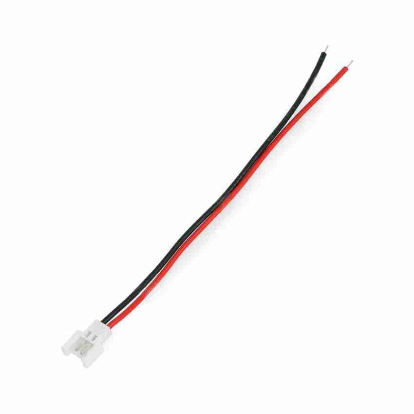 2-polet strømkontakt med rød og svart 15 cm kabel
