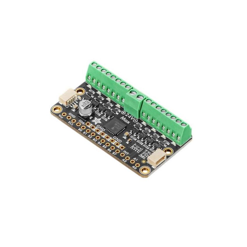 8-kanals styringsmodul for elektromagneter med grønne skruterminaler og I2C-tilkobling