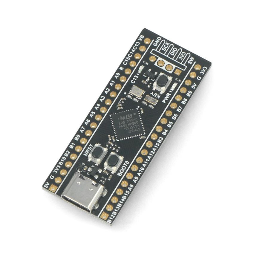 BlackPill v3.1-utviklingskort med USB-C-kontakt og STM32F411CEU6