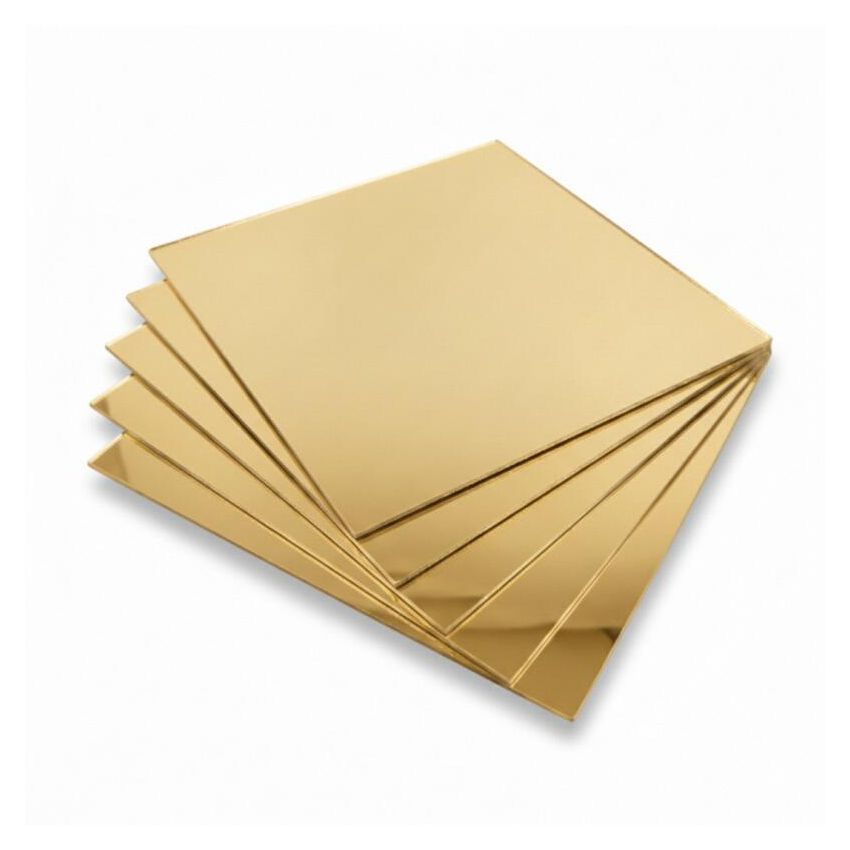 Gull speilpleksiglass 2mm – 200×200mm, 5 stk., PMMA akryl – visning 1