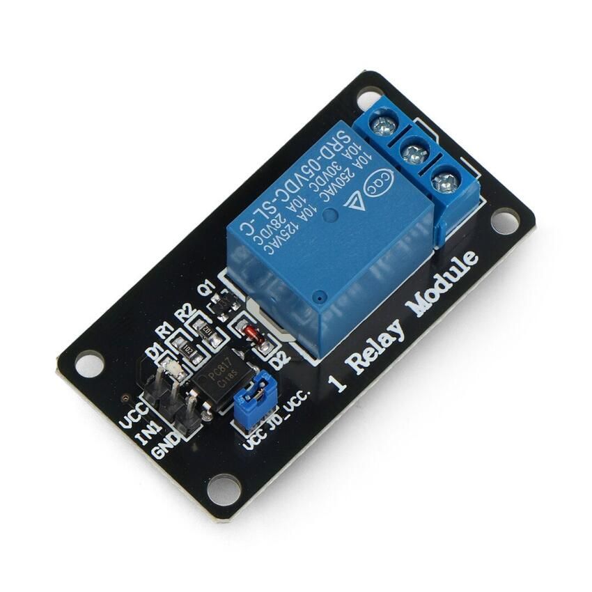 Relémodul 1-kanals, 10A/250VAC, 5V relay – visning 1