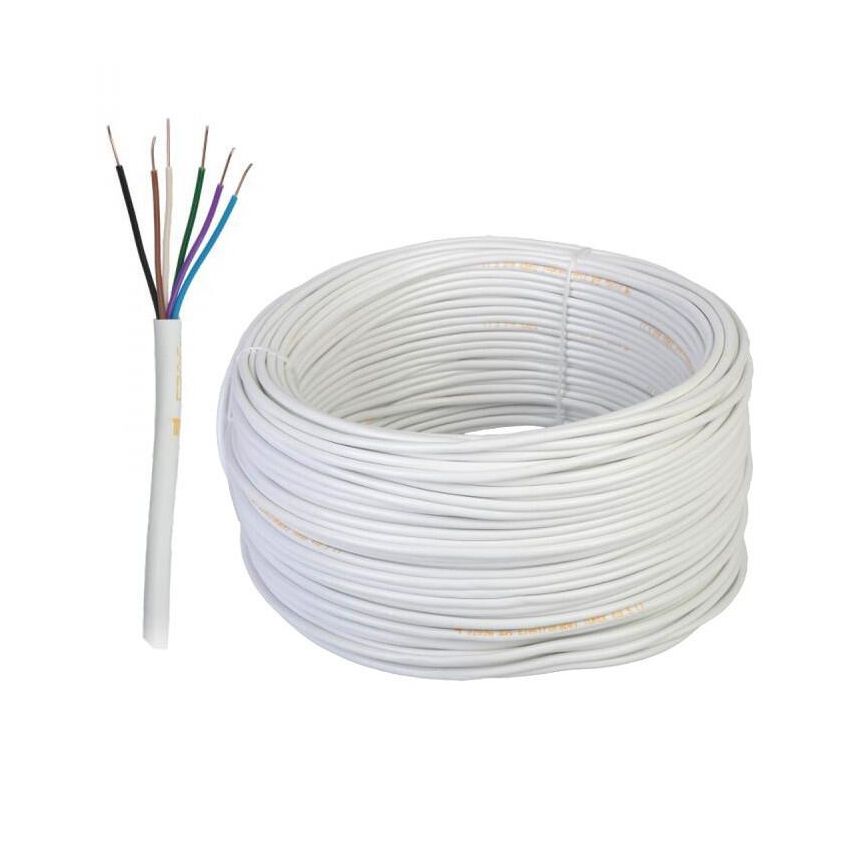 Telekabel 6 leder hvit alarmanlegg porttelefon