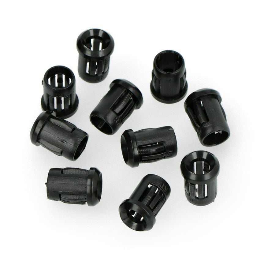 Ti svarte nylonholdere for 5 mm LED-dioder