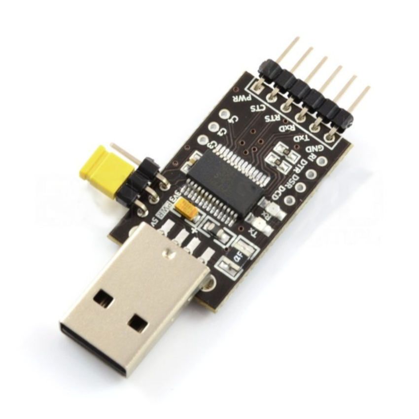 USB-UART-omformer med FT232RL, USB-plugg og valgbryter for 3,3 V eller 5 V