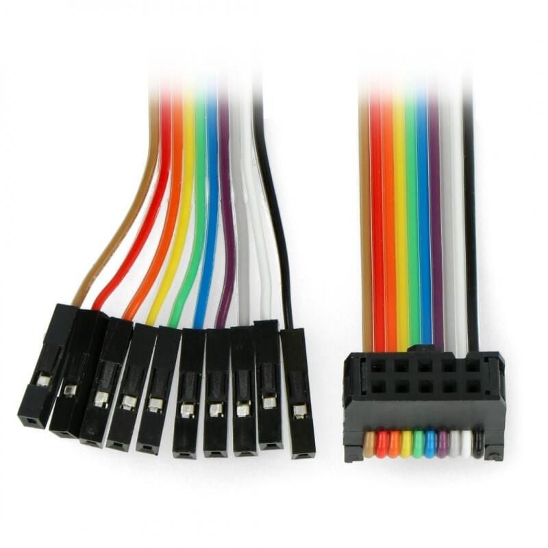 IDC-kabel 10-pin med hunnledninger, 25cm