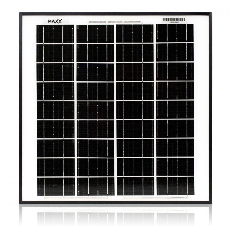Solcellepanel 20 W – monokrystallinsk, svart ramme
