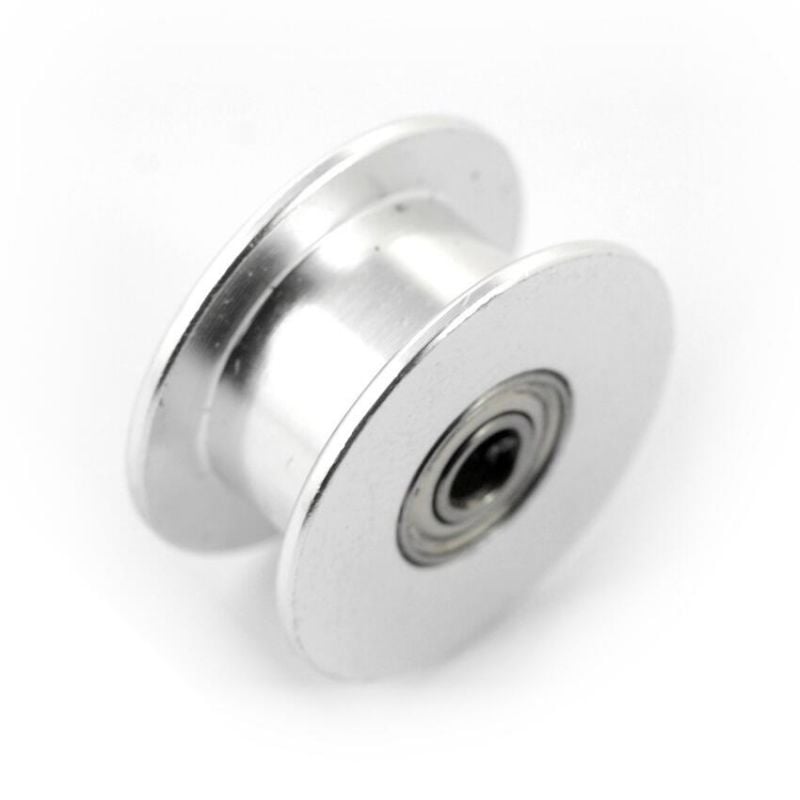 Remskive med lager i aluminium, Ø18 × 8 mm, hull Ø3 mm