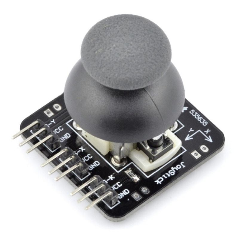 Joystick med trykknapp – analog styremodul for mikrokontrollere