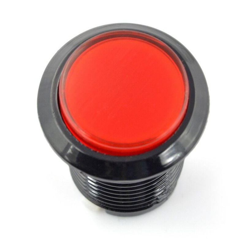 Arcade-knapp 33 mm med rød LED-belysning