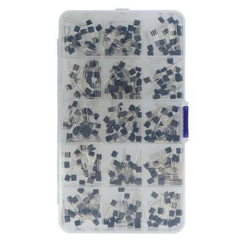Transistorsett NPN og PNP TO-92, 300 transistorer med organiser
