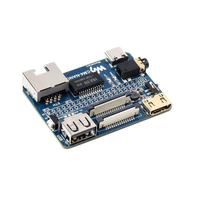 Raspberry Pi Compute Module 4-utvidelseskort med GPIO-pinner og HDMI-, USB- og nettverkstilkoblinger