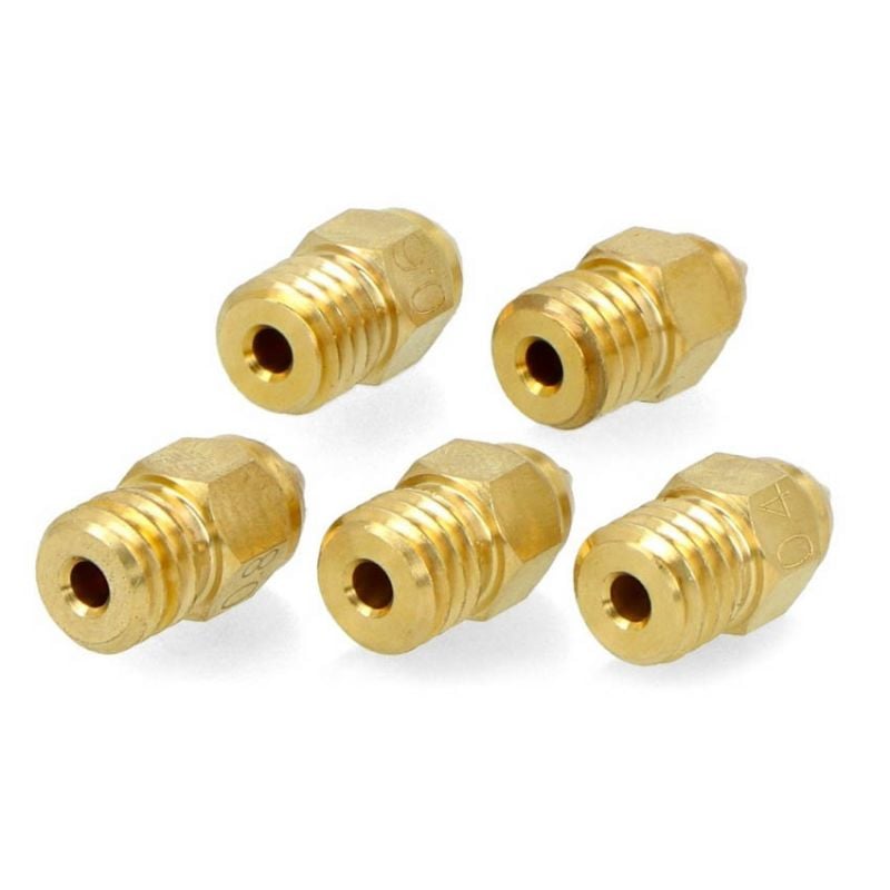 Creality messingdyse - nozzle 0,25mm / 0,4mm / 0,6mm / 0,8mm - 1,75mm - 5 stk