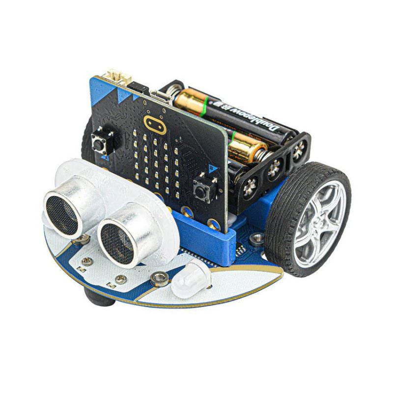 Cutebot robotbilsett med ultralydsensor sett fra siden