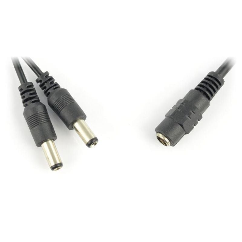 DC-adapter 5,5/2,1 mm splitter med 2 plugger