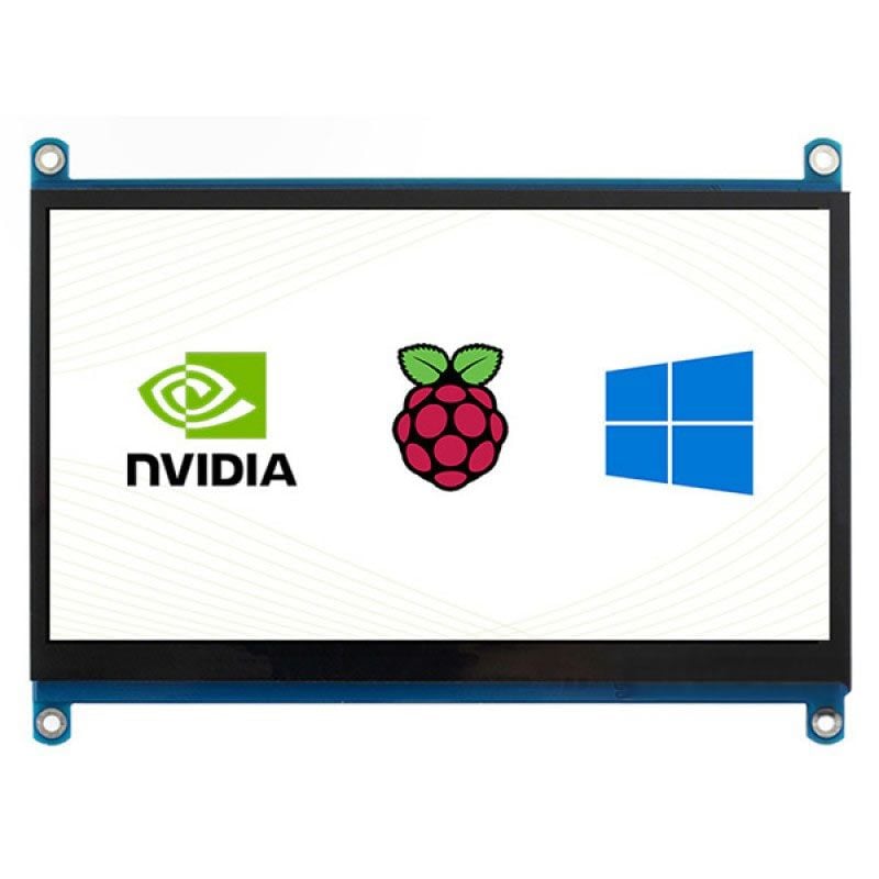7-tommers touchskjerm for Raspberry Pi og PC, IPS 1024x600 HDMI