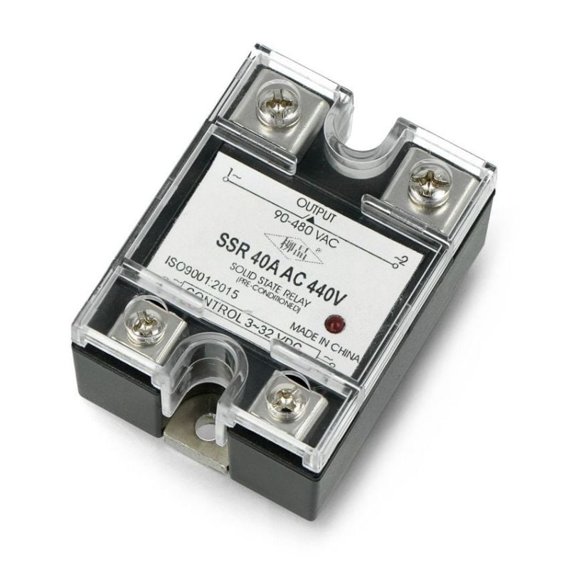 Enkeltfase solid state-relé (SSR) 440 V AC / 32 V DC, 40 A