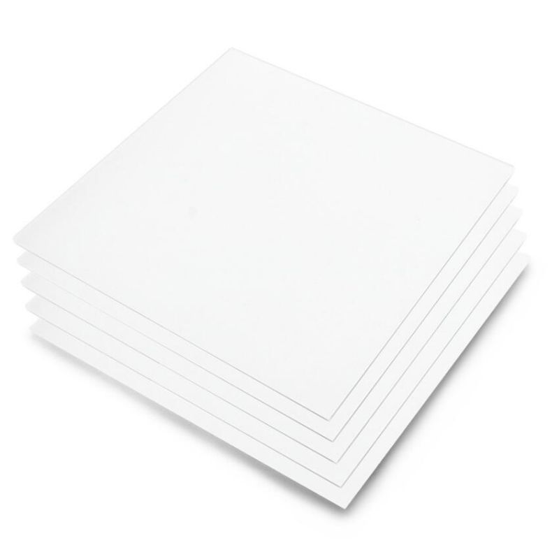 Plexiglass frostet hvit 3mm 200x200mm, 5 ark