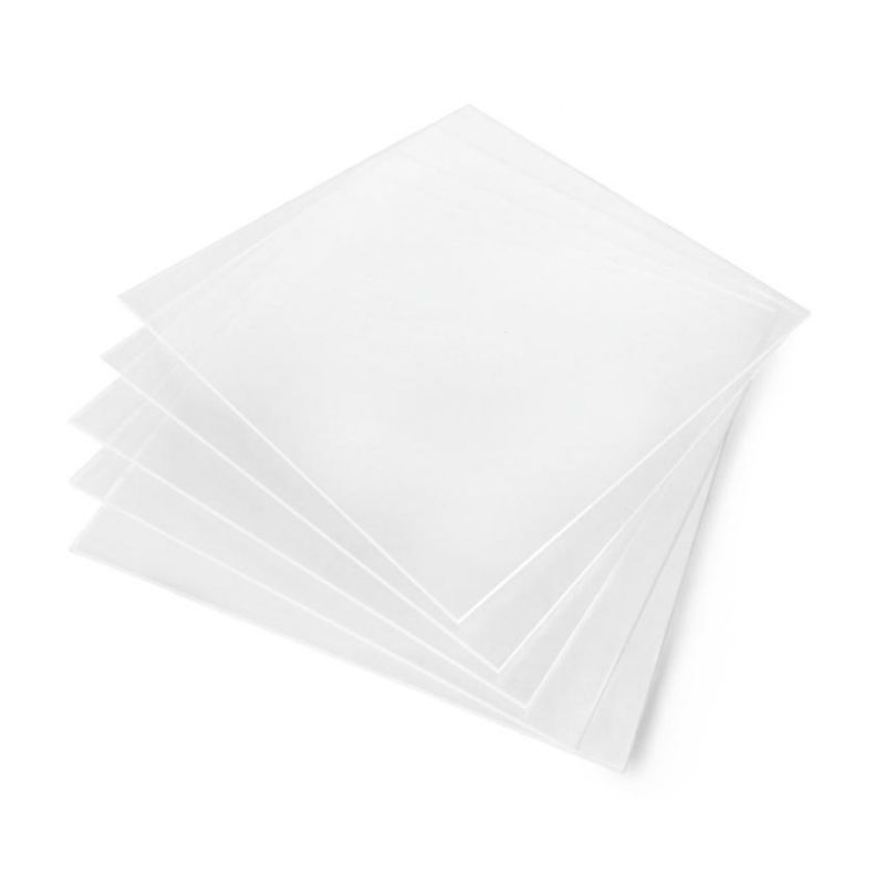 Gjennomsiktig støpt pleksiglass 5mm, 200x200mm, 5 stk