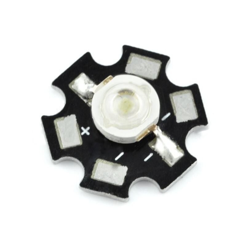 Varmhvit Power LED 1W med kjøleribbe
