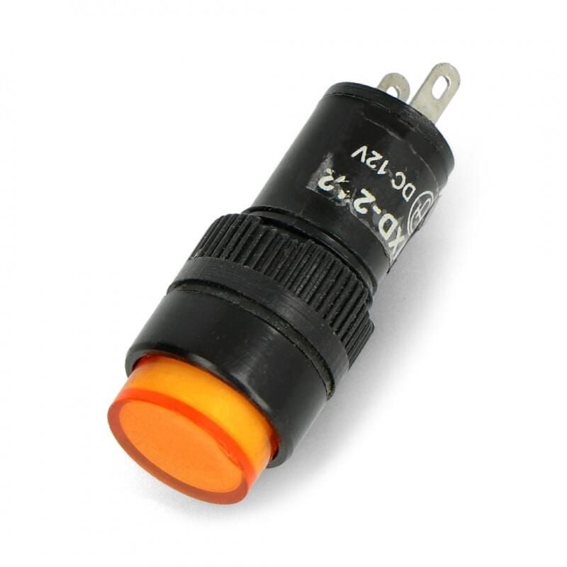 Gul kontrollampe 12V DC, 12mm