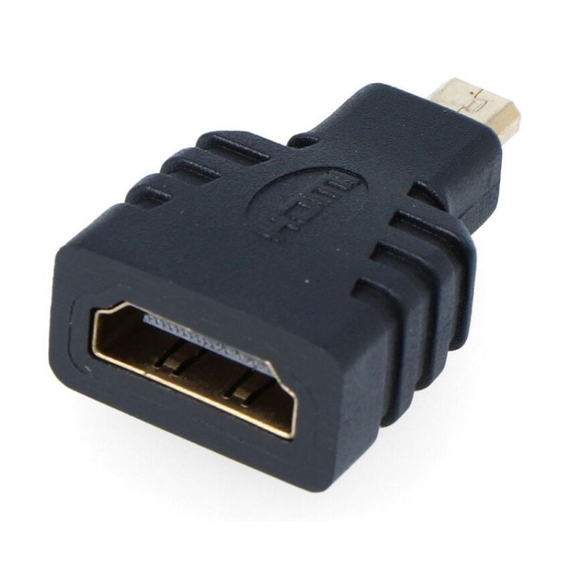 MicroHDMI til HDMI-adapter, forgylt, svart