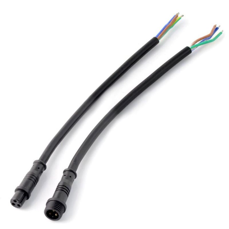 Hermetisk 3-pins kontakt med kabel 40 cm, tett kobling utendørs