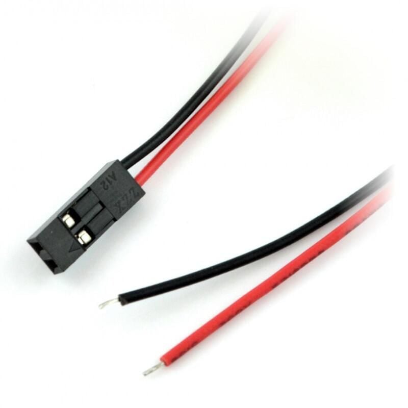 Kabelsett med 2-pin hunnkontakt, 2,54 mm raster, 40 cm, 5 stk.