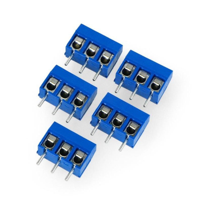 Klemterminal ARK 3P, 3-pin 5,0 mm raster, rett, 5 stk