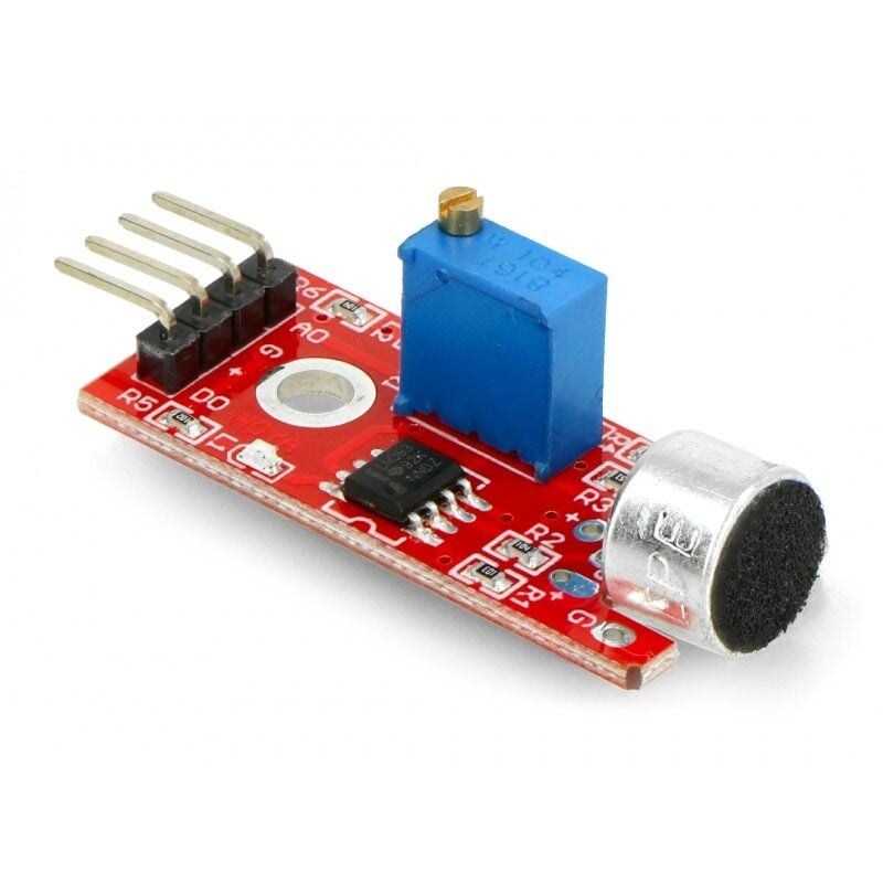 Lydsensor med elektret-mikrofon, analog og digital utgang, 3,3-5V