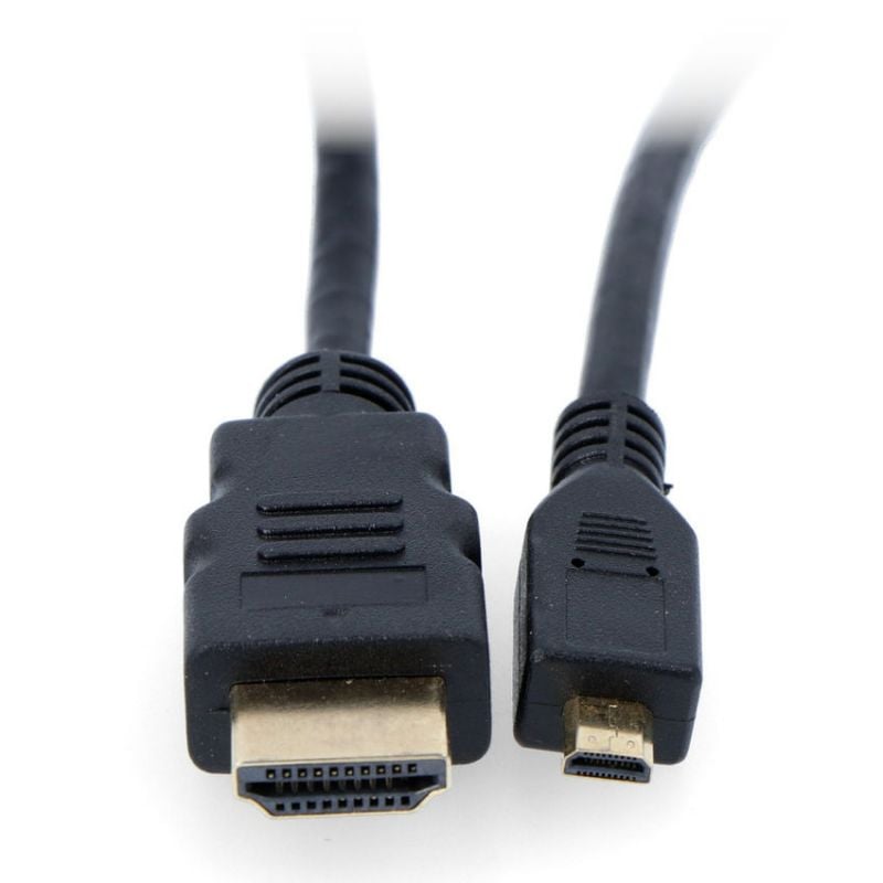 Micro-HDMI til HDMI-kabel, 1,5 m, vist i full lengde