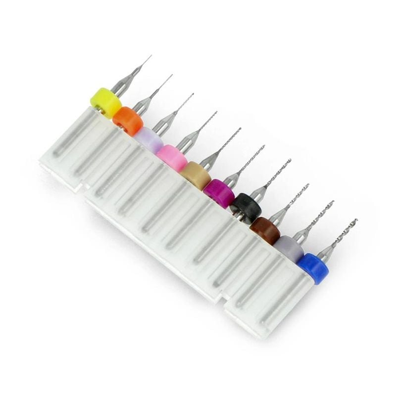 Sett med 10 mini bor til CNC og gravering 0,2–1,2 mm