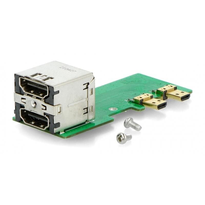 Dobbel HDMI-adapter fra microHDMI for Raspberry Pi 4B og Pi 5