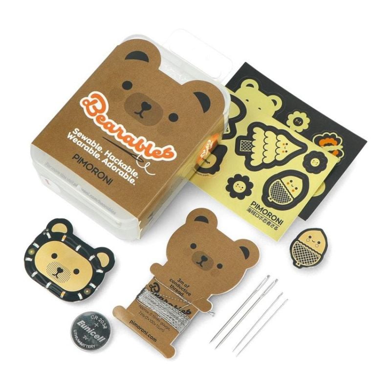 Pimoroni Bearables Bear Kit - LED knapper med bevegelsessensor