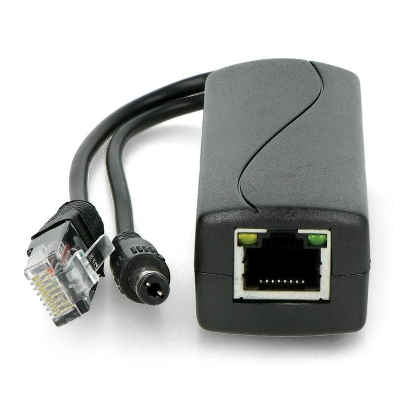 PoE-splitter 5V / 2,4A med RJ45 og DC 5,5/2,1mm