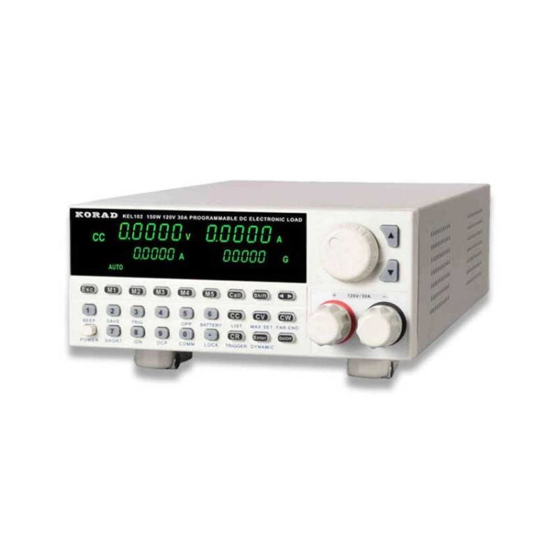 Programmerbar elektronisk DC-last med frontpanel, display og justeringsknotter