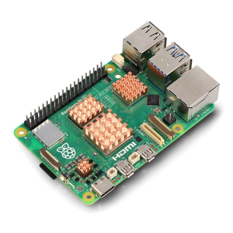 Kobberkjøleribber for Raspberry Pi 5 med varmetape, 4 stk.