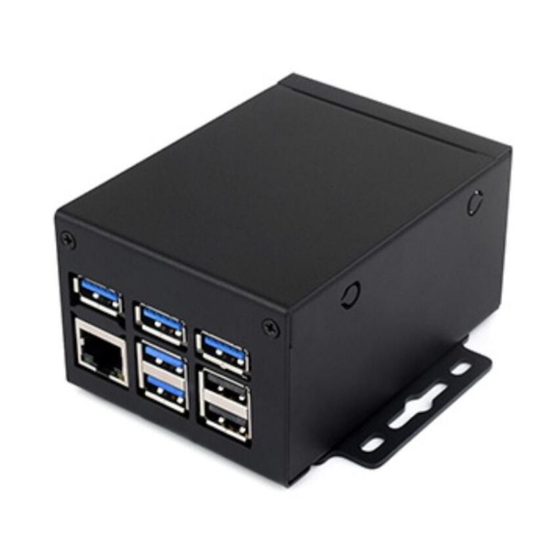 Raspberry Pi 5 case - industrial metal DIN rail mount - Waveshare 26087