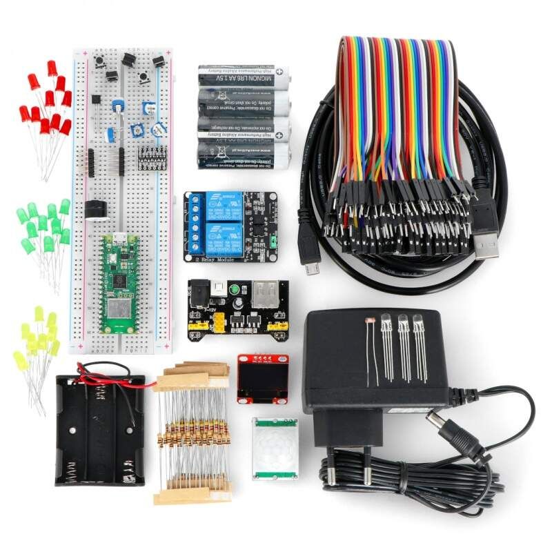 Komplett Raspberry Pi Pico W startsett med masse komponenter