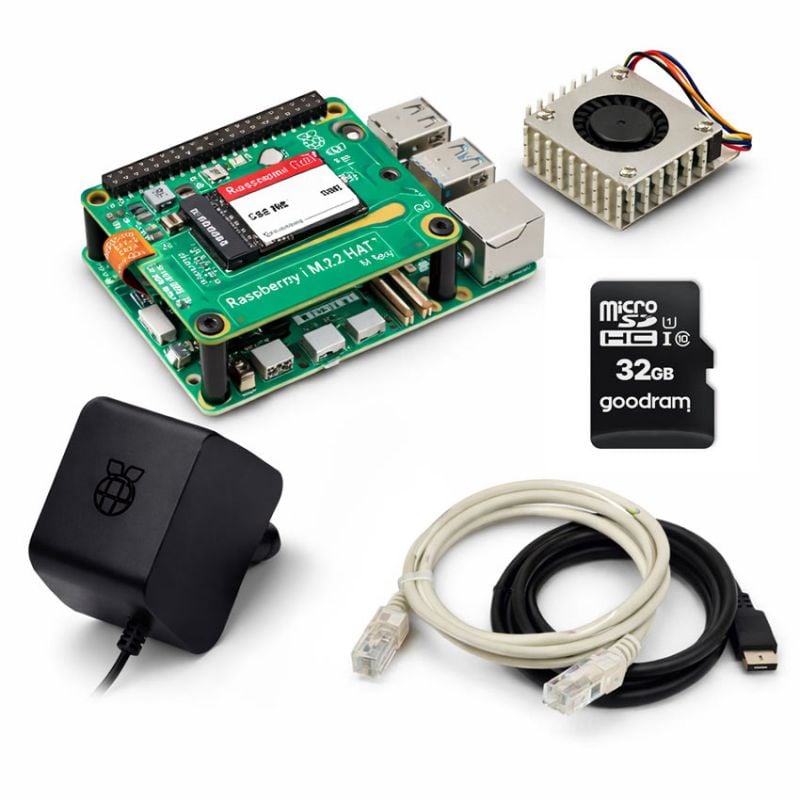 Raspberry Pi 5 startsett, 8 GB RAM, 256GB SSD og offisielt tilbehør