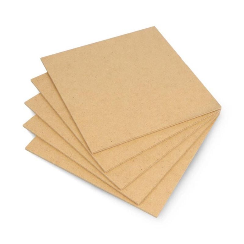 Hard trefiberplate HDF 3mm, 160x160mm, sett med 5 plater