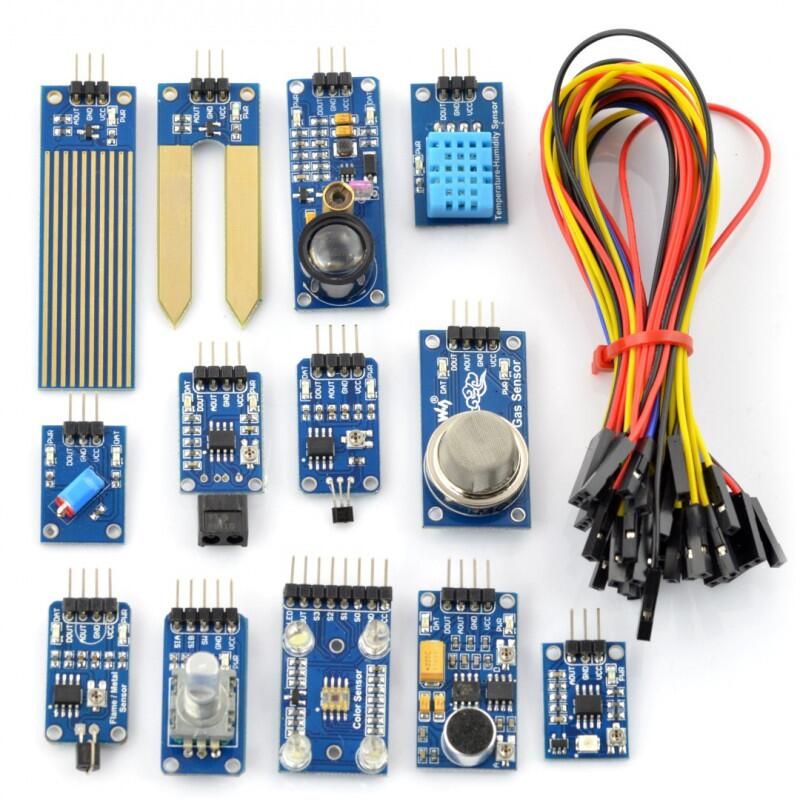 Sensorpakke for Arduino – 13 moduler med kabler