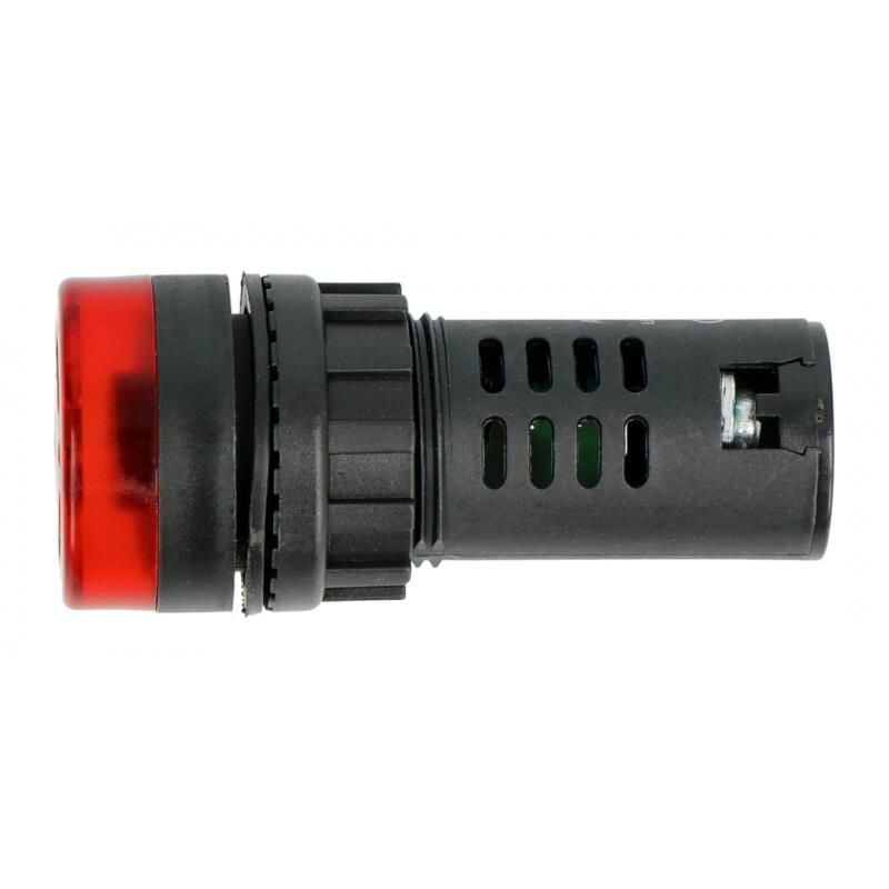 Kontrollampe 24V DC 28mm rød med buzzer