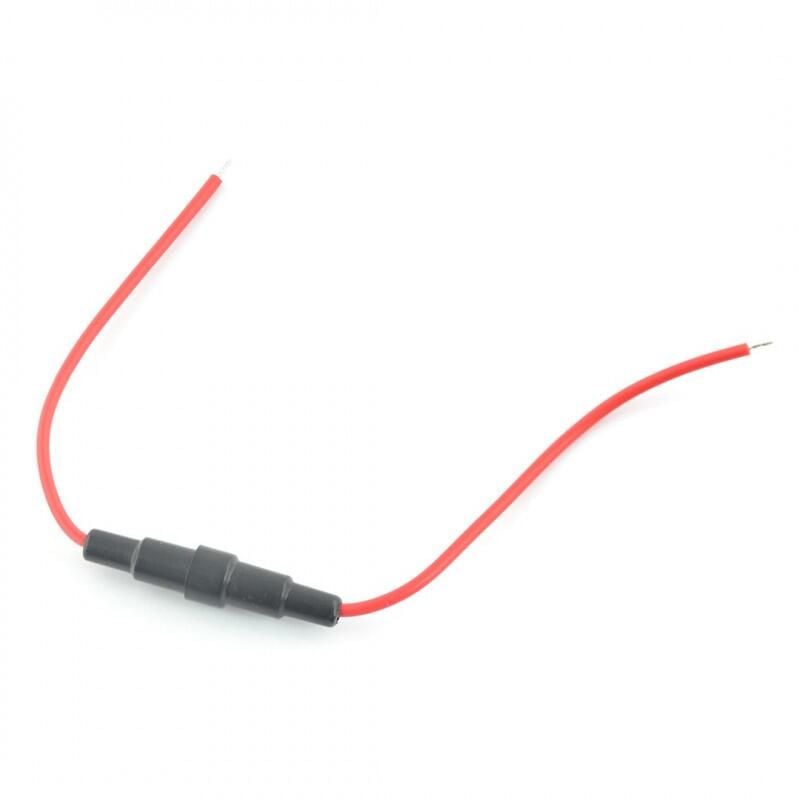 Sikringsholder 5x20mm med ledninger, 10 stk.