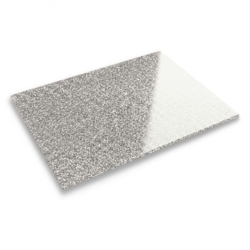 Sølvglitter akrylplate PMMA 3mm, 400×600mm, Cell Cast