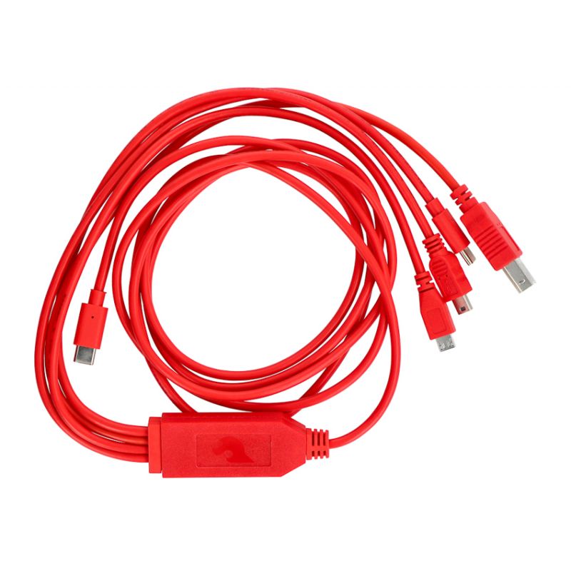 Multifunksjonell 4-i-1-kabel med USB-C - USB B, miniUSB, microUSB og USB-C-kontakt - 180 cm