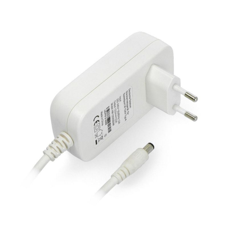 Stabilisert universell strømforsyning, 12V/2,5A - DC plugg DC 5,5/2,1mm - hvit